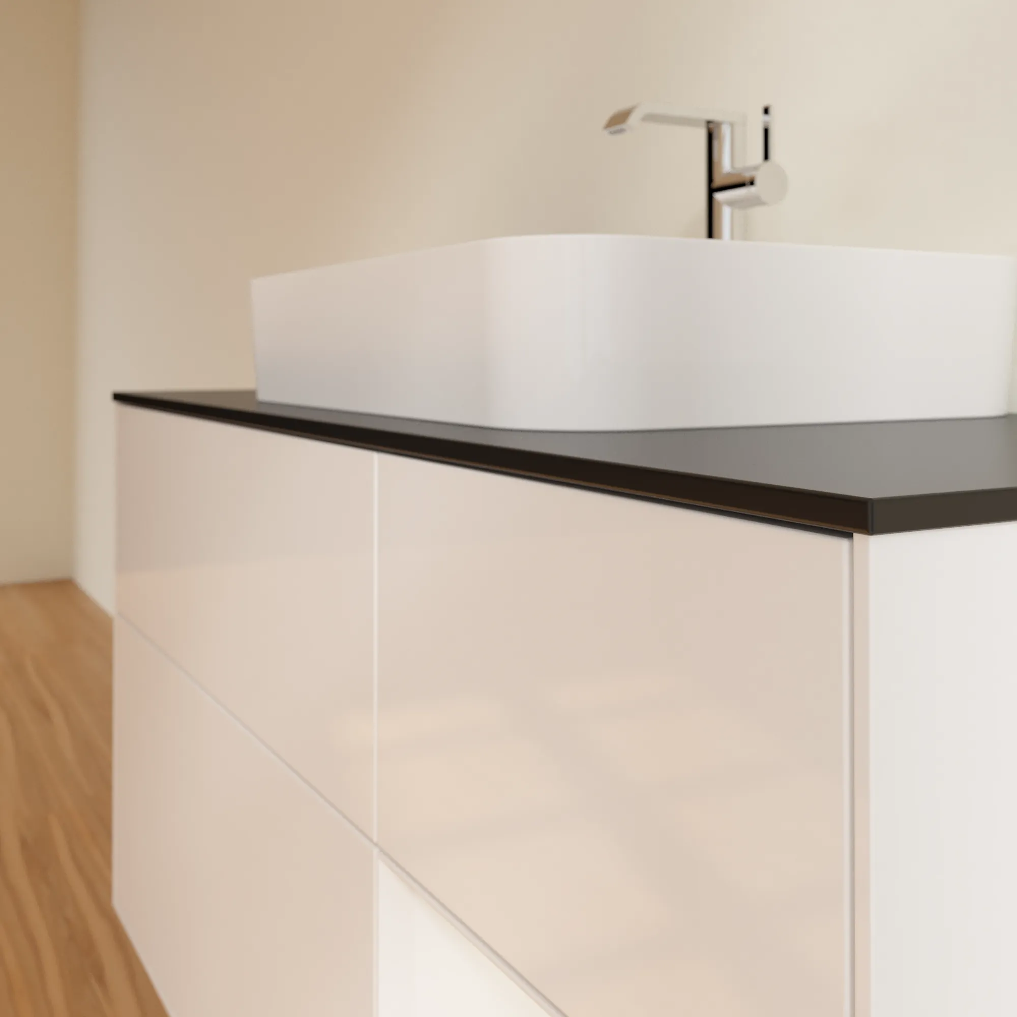 Villeroy & Boch Waschtischunterschrank „Finion“ für Schrankwaschtisch 1200 × 603 × 501 mm Glossy White Lacquer, für Becken mittig Villeroy & Boch Waschtischunterschrank „Finion“ für Schrankwaschtisch 1200 × 603 × 501 mm Glossy White Lacquer, für Becken mittig