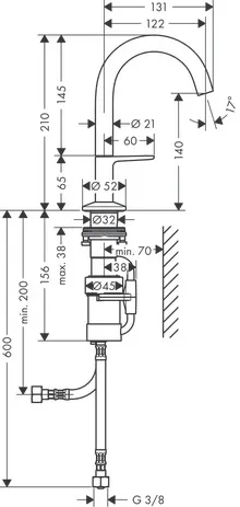 Hansgrohe AXOR One Waschtischmischer Select 140 mit Push-Open Ablaufgarnitur, Chrom Hansgrohe AXOR One Waschtischmischer Select 140 mit Push-Open Ablaufgarnitur, Chrom