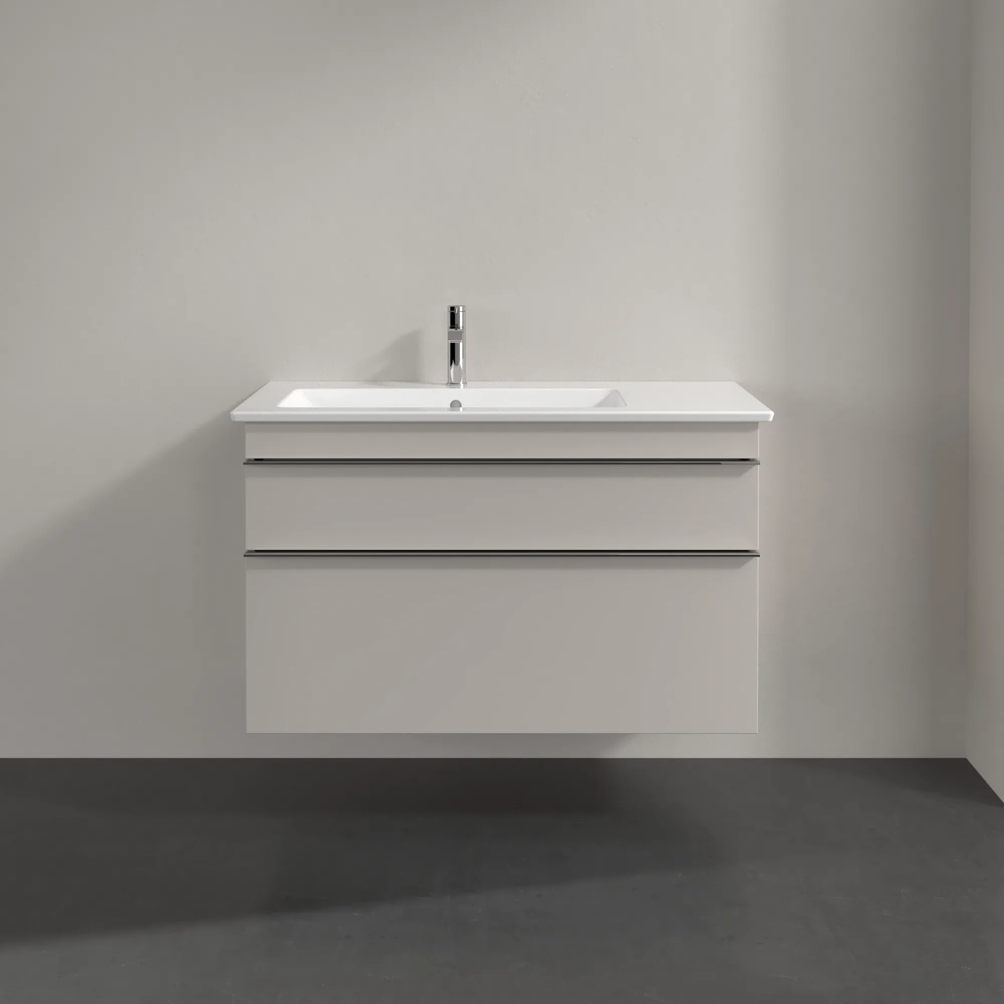 Villeroy & Boch Waschtischunterschrank „Venticello“ für Schrankwaschtisch 953 × 590 × 502 mm Cashmere Grey, für Becken links