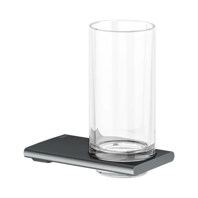 Edition 400 11550139000 Glashalter mit Echtkristall-Glas Schwarzchrom gebürstet