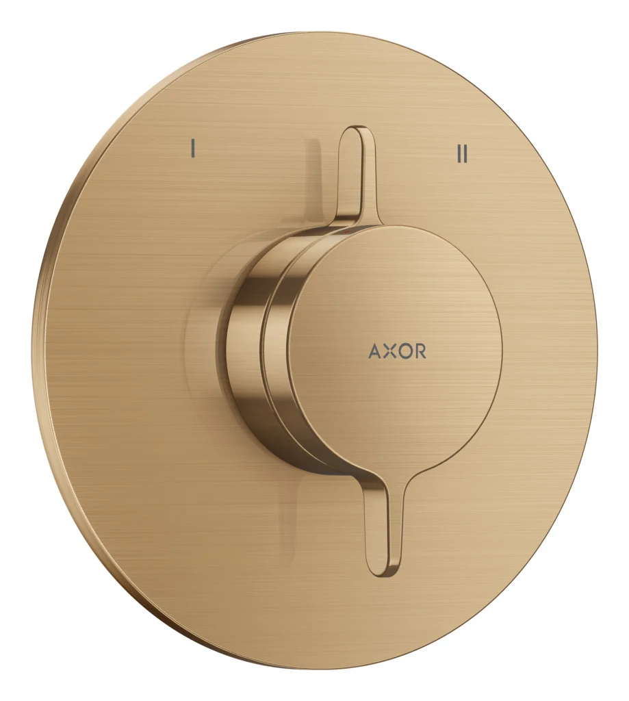 Hansgrohe AXOR One Mischer Unterputz für 2 Verbraucher BBR, Brushed Bronze, flache Rosette, einfache Installation