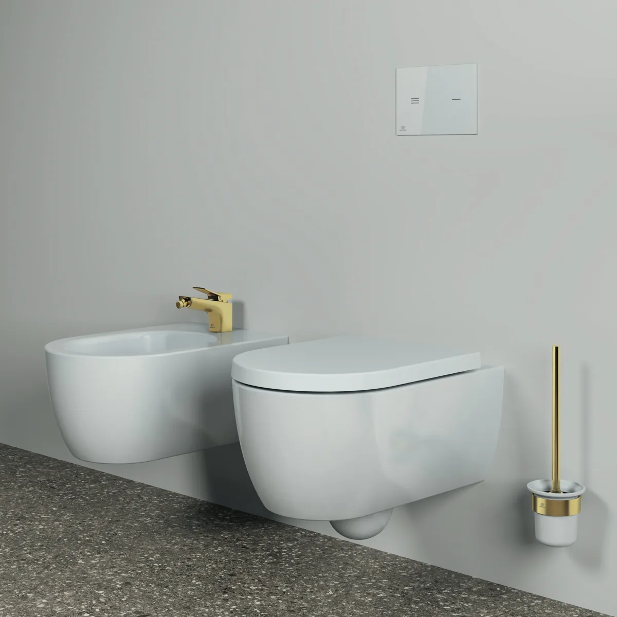 Ideal Standard WC-Bürstengarnitur Conca rund Brushed Gold
