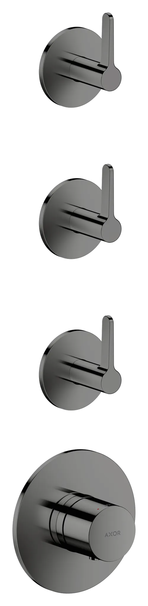 Hansgrohe AXOR One Thermostatmodul Unterputz für 3 Verbraucher, Polished Black Chrome