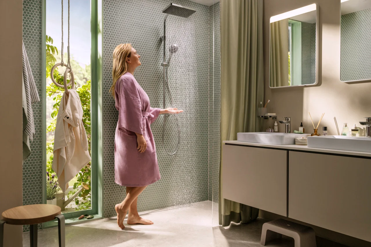 Activera Q Showerpipe 290/180 1jet EcoSmart mit Ecostat Fine, Oberfläche: Chrom