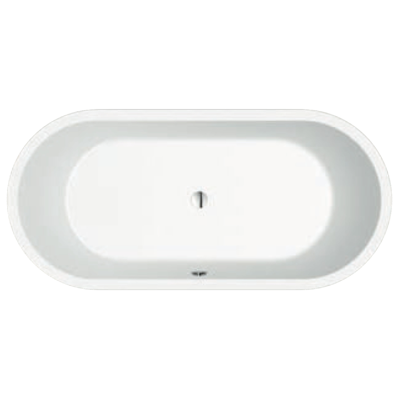 repaBAD Badewanne „Livorno Oval“ freistehend oval 155 × 75 cm, Mittelablauf in Weiß