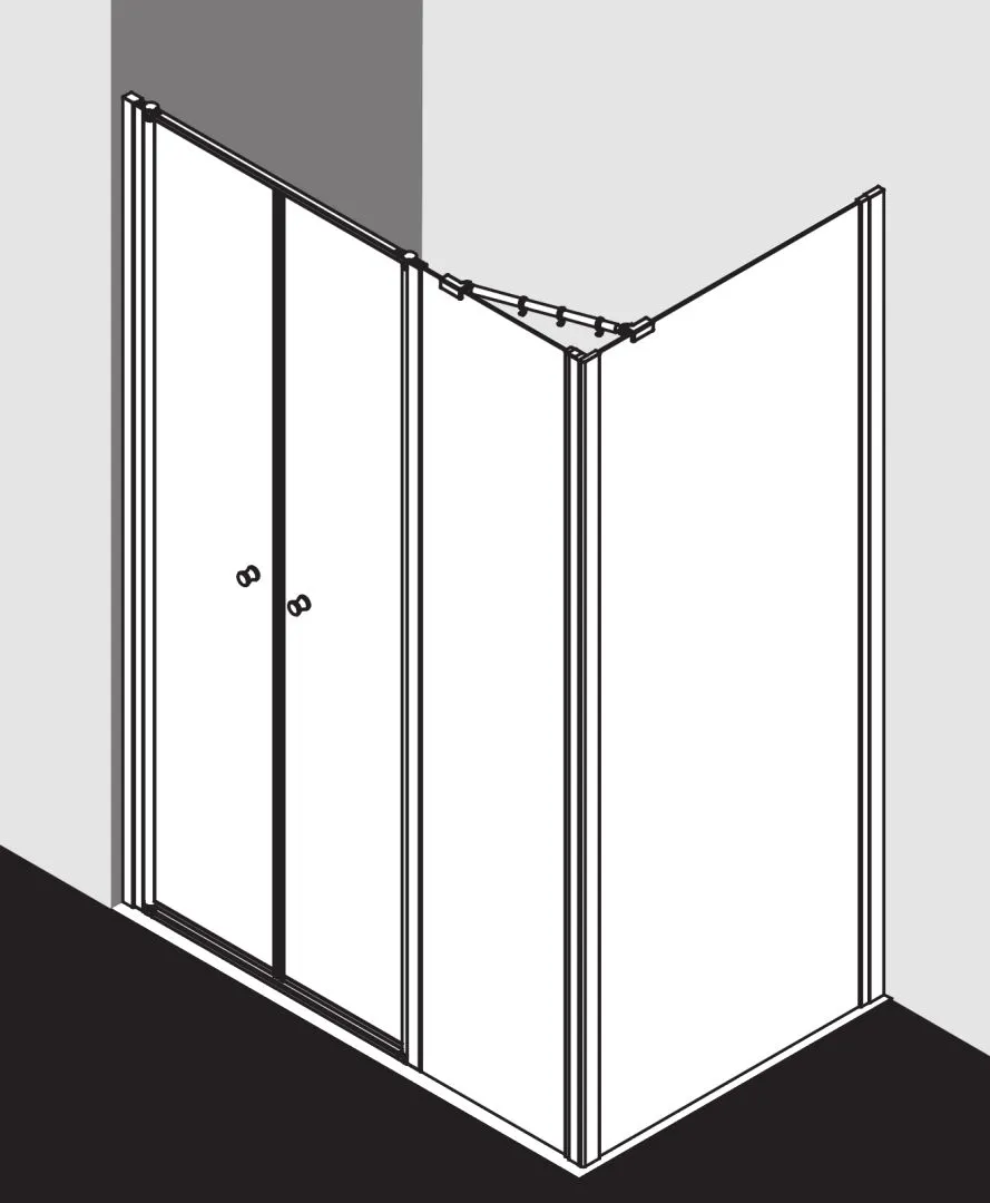 Kermi Duschdesign IBIZA 2000 Pendeltür mit Festfeld