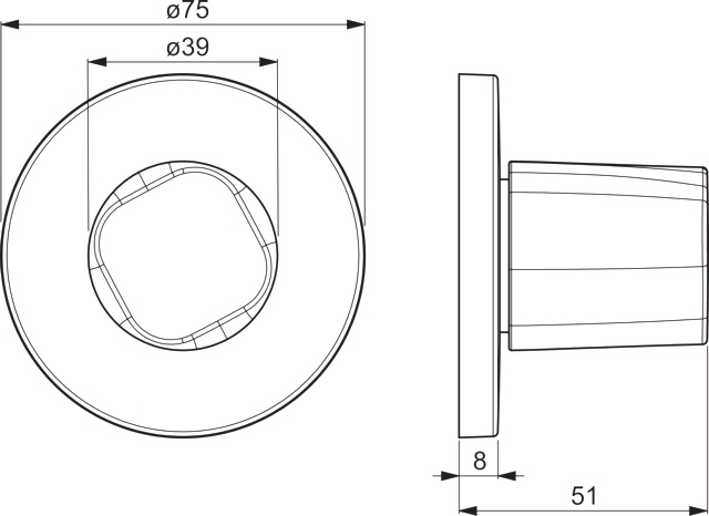 HA Fertigmontageset HANSALIVING 0228 Rosette rund Chrom