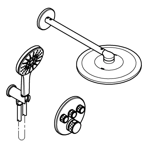 Grohe Unterputz-Armatur eckige Form „Grohtherm“ SmartControl Ausladung 400 mm in warm sunset Grohe Unterputz-Armatur eckige Form „Grohtherm“ SmartControl Ausladung 400 mm in warm sunset