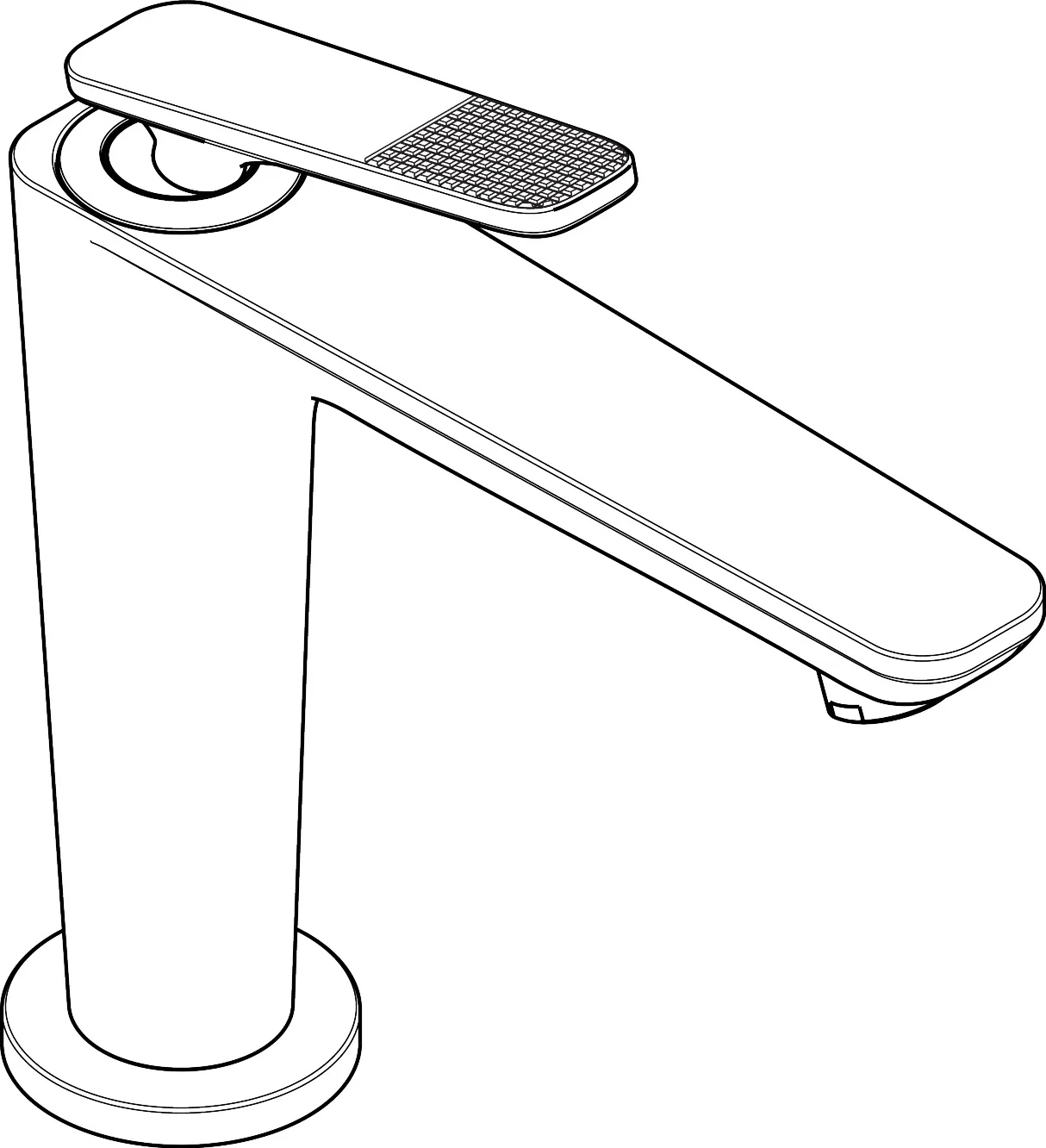 Hansgrohe AXOR Citterio C Einhebel-Waschtischmischer 125 mit CoolStart Ablaufgarnitur - Cubic cut, Chrom