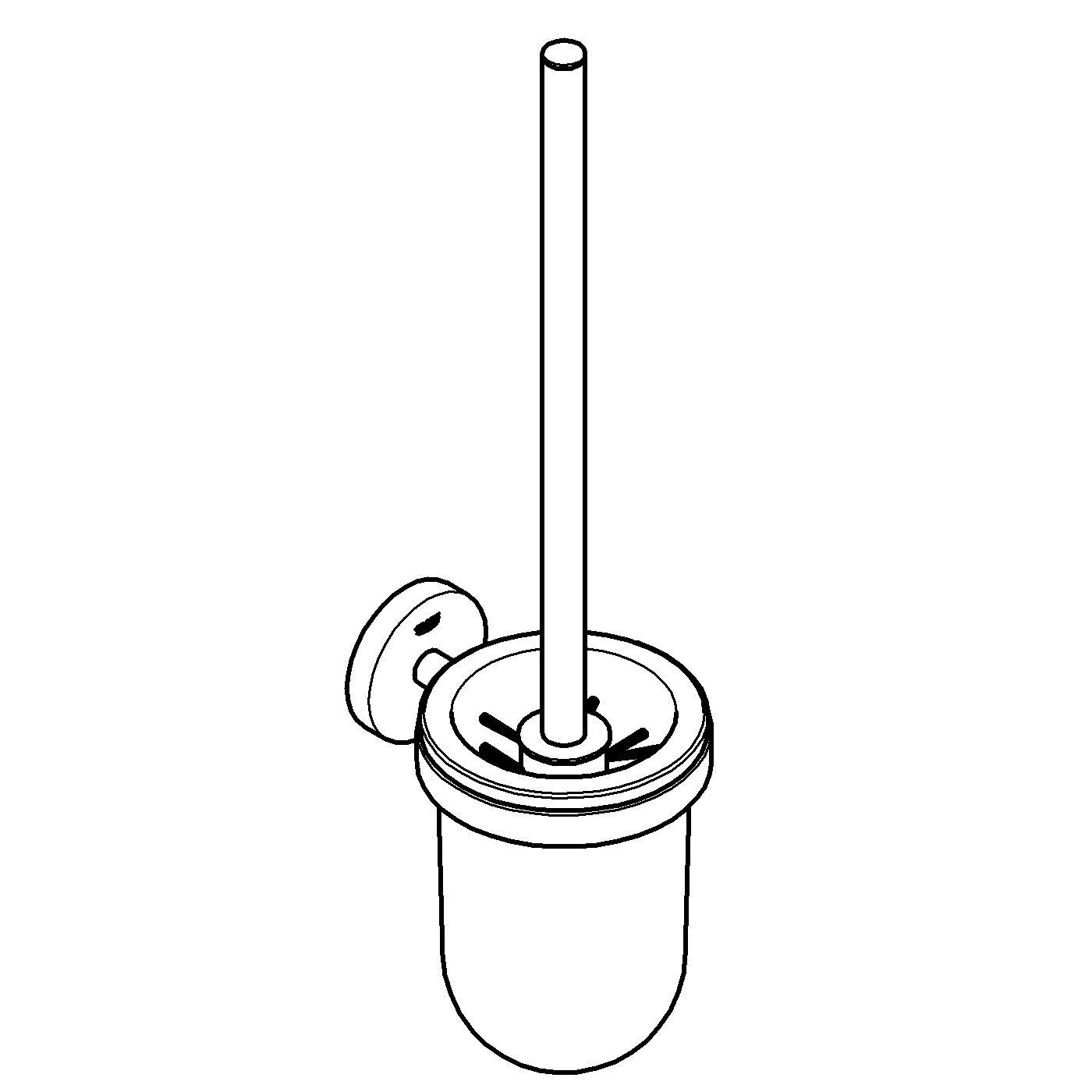Toilettenbürstengarnitur Essentials 40374_1, Material Glas/Metall, Wandmontage, chrom/glas Toilettenbürstengarnitur Essentials 40374_1, Material Glas/Metall, Wandmontage, chrom/glas