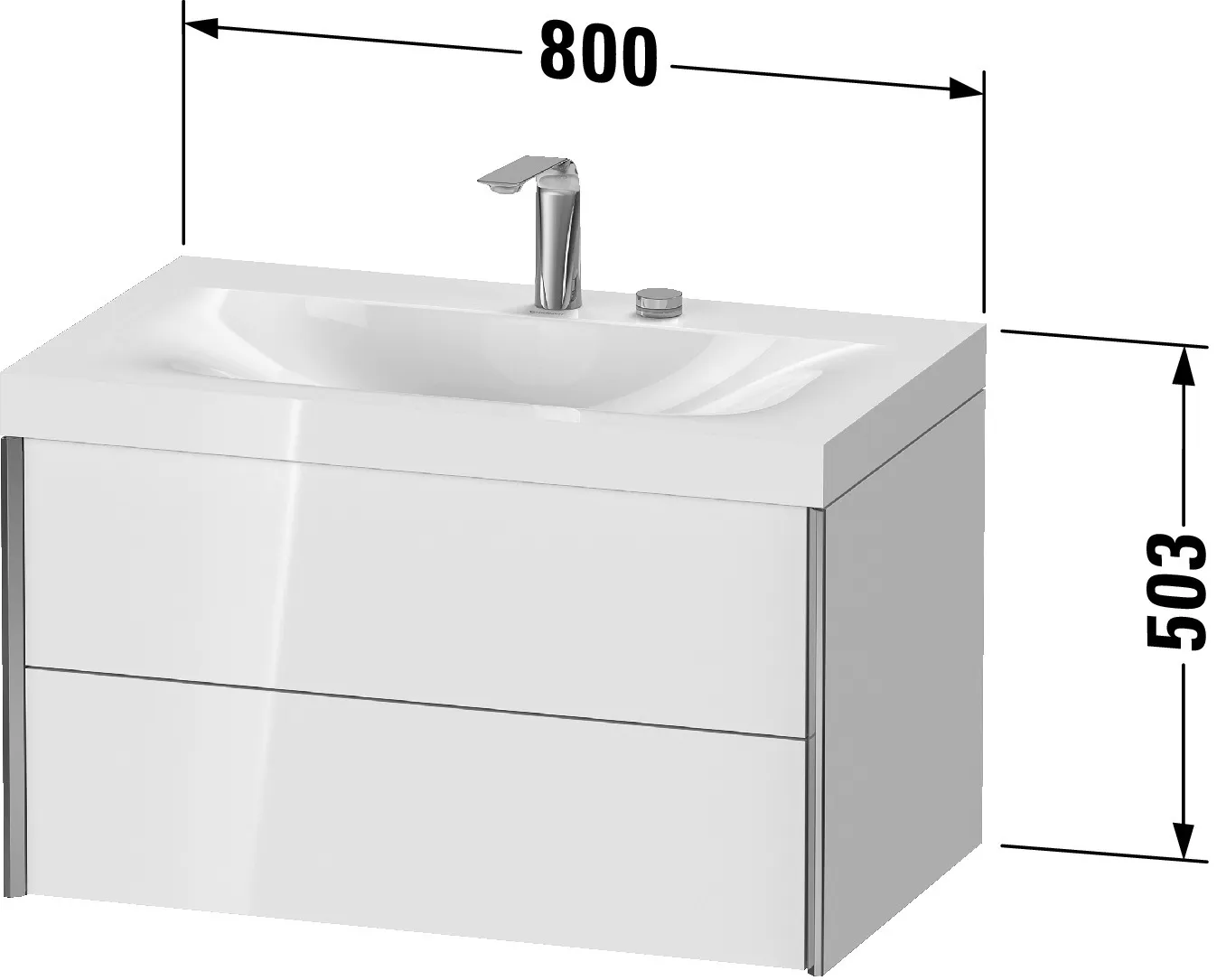 Duravit Waschtischunterschrank wandhängend „XViu“ 80 × 50,3 × 48 cm in Eiche Schwarz