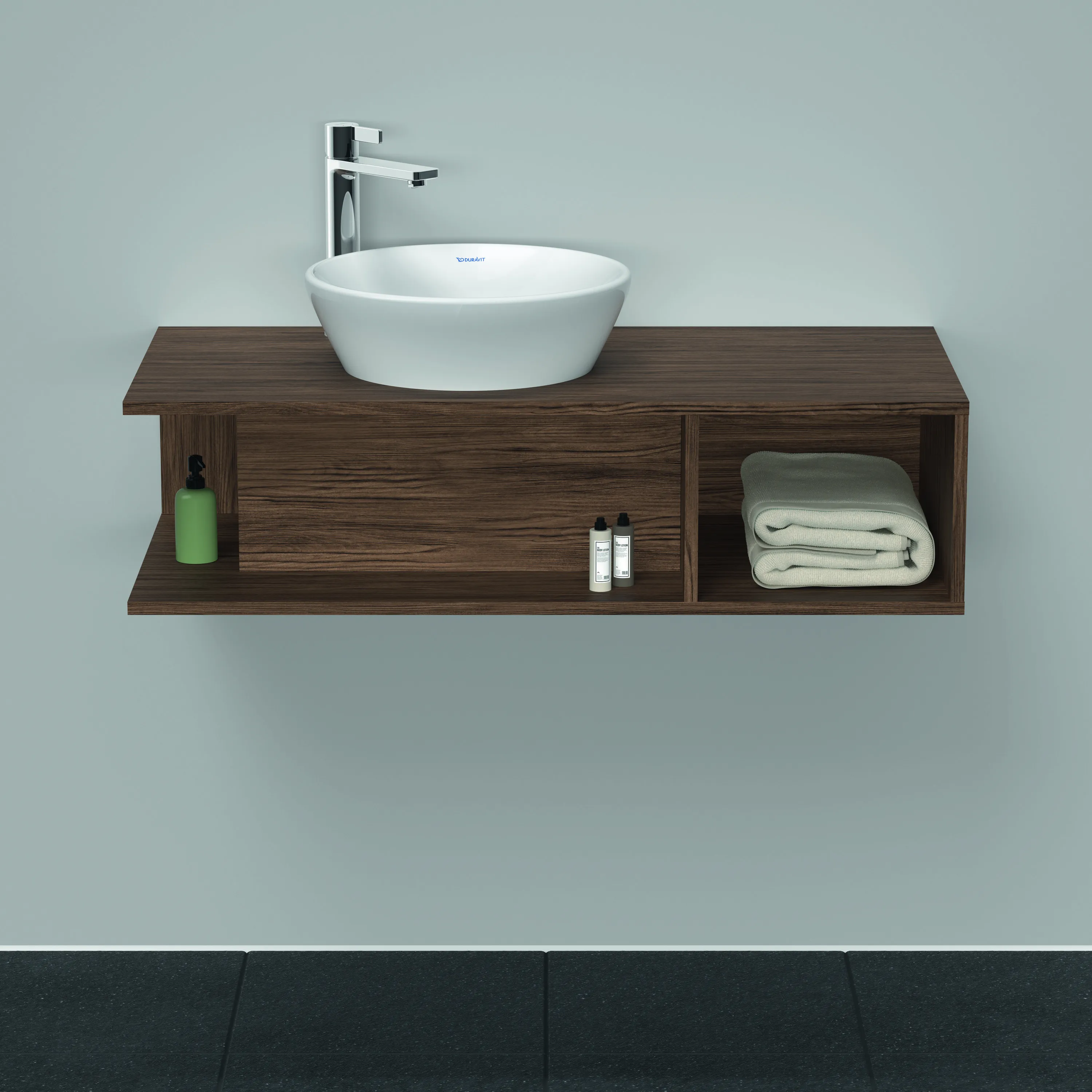 Duravit Waschtischunterschrank wandhängend „D-Neo“ 100 × 26 × 48 cm Nussbaum Dunkel Duravit Waschtischunterschrank wandhängend „D-Neo“ 100 × 26 × 48 cm Nussbaum Dunkel