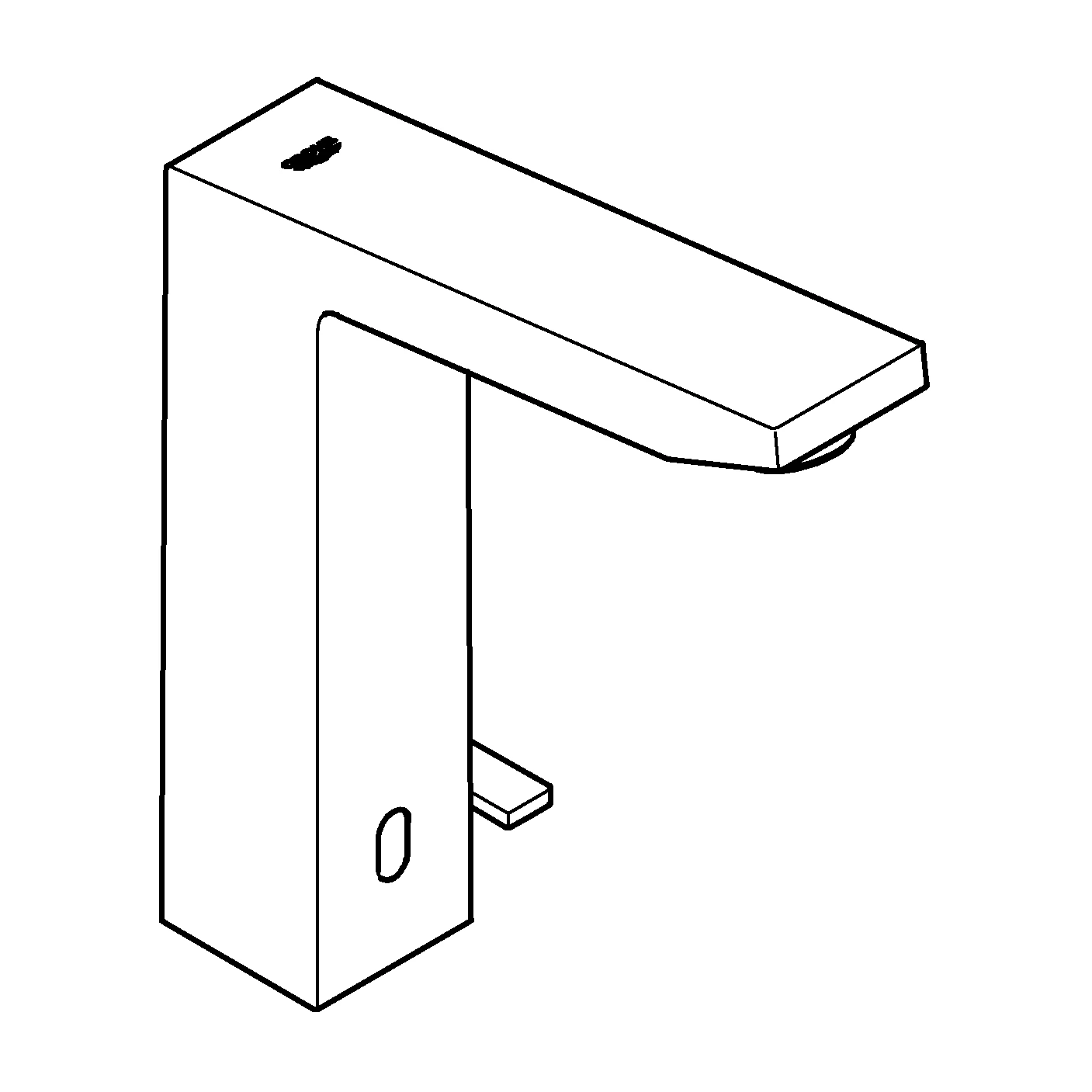 Infrarot-Elektronik für Waschtisch Eurocube E 36441, DN 15 mit Mischung und variabel einstellbarem Temperaturbegrenzer, 6 V Lithium-Batterie, Typ CR-P2, chrom