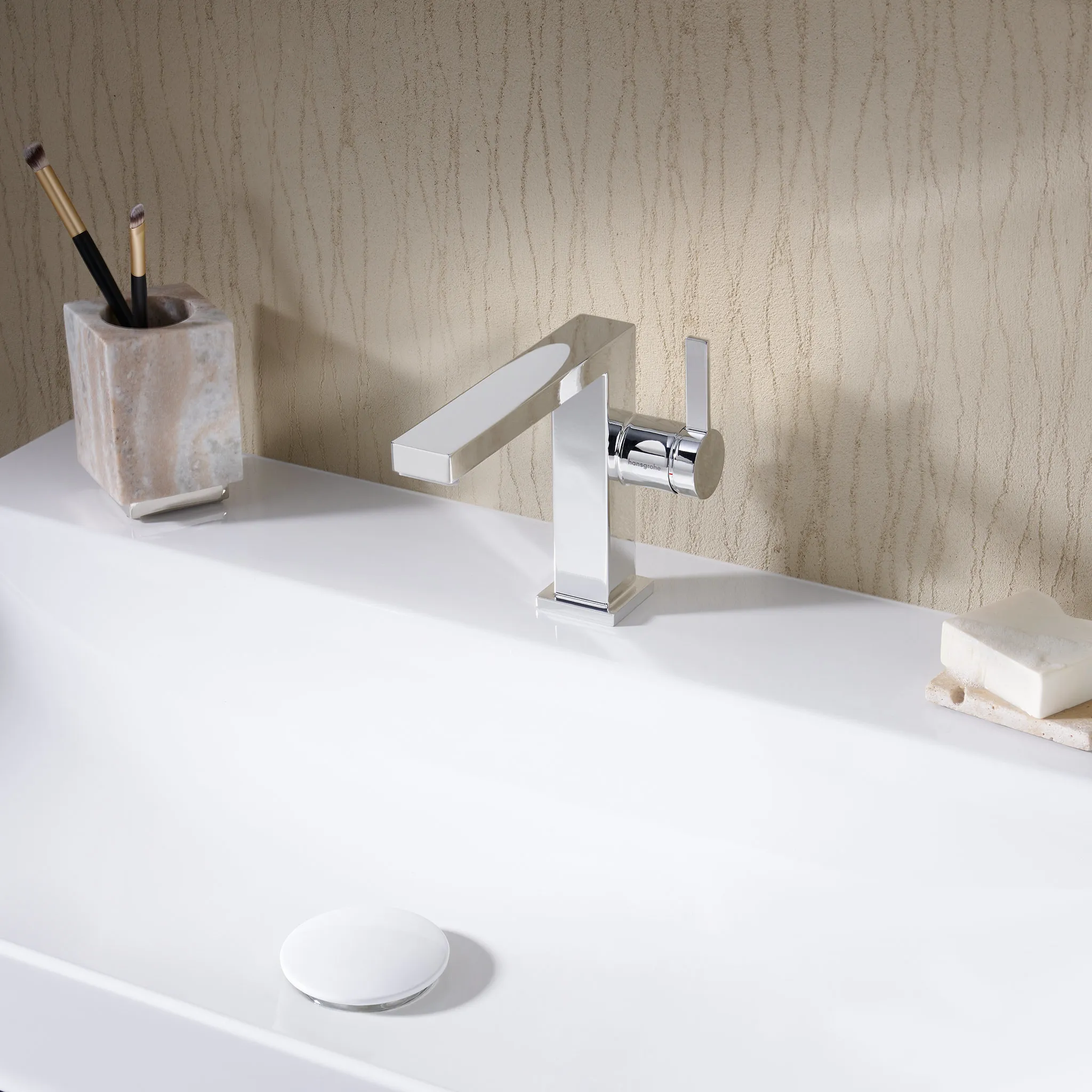 Hansgrohe Tecturis E Einhebel-Waschtischmischer 110 Fine CoolStart EcoSmart+ mit Push-Open Ablaufgarnitur, Chrom Hansgrohe Tecturis E Einhebel-Waschtischmischer 110 Fine CoolStart EcoSmart+ mit Push-Open Ablaufgarnitur, Chrom