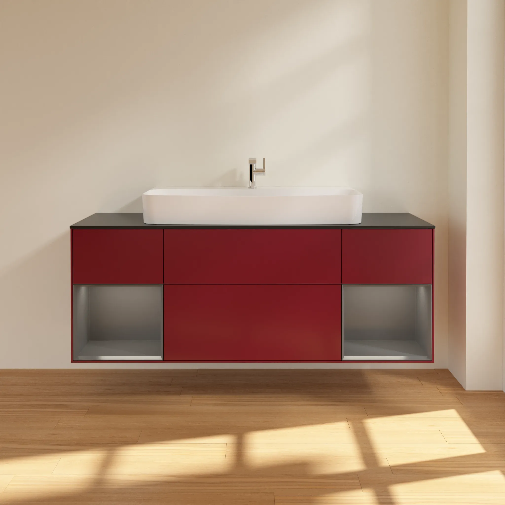 Villeroy & Boch Waschtischunterschrank „Finion“ für Schrankwaschtisch 1600 × 603 × 501 mm Peony Matt Lacquer, für Becken mittig Villeroy & Boch Waschtischunterschrank „Finion“ für Schrankwaschtisch 1600 × 603 × 501 mm Peony Matt Lacquer, für Becken mittig