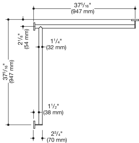Dusch-, WannenhandlaufEdelstahl, pulverbeschichtet, waagerechte Längen 947 mm, 70 mm tief, Stangendurchmesser 32 mm, Ausführung links, in Farbe DC (Schwarz tiefmatt) Dusch-, WannenhandlaufEdelstahl, pulverbeschichtet, waagerechte Längen 947 mm, 70 mm tief, Stangendurchmesser 32 mm, Ausführung links, in Farbe DC (Schwarz tiefmatt)