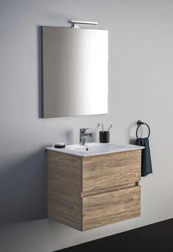 Ideal Standard Waschtischunterschrank „Eurovit+“ 60 × 55 × 44 cm Nussbaum geflammt
