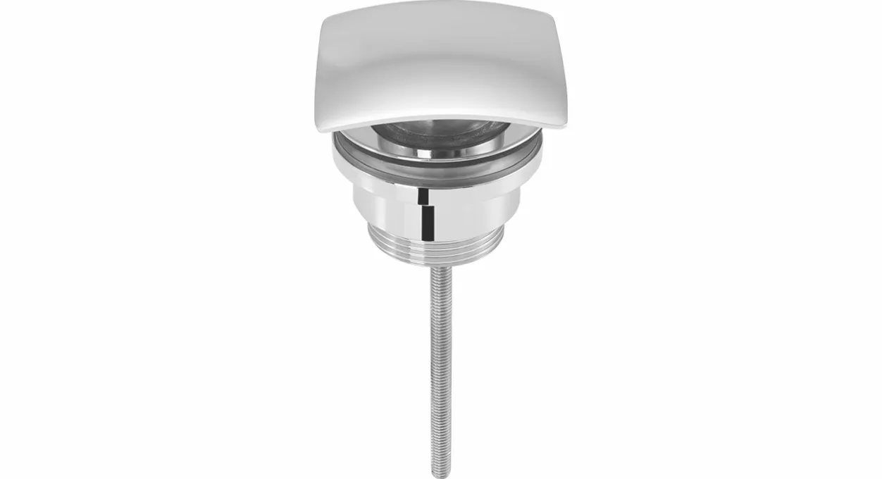 Design-Ablaufventil 1 1/4″ Messing vc gewölbt quadratisch, nicht verschließbar