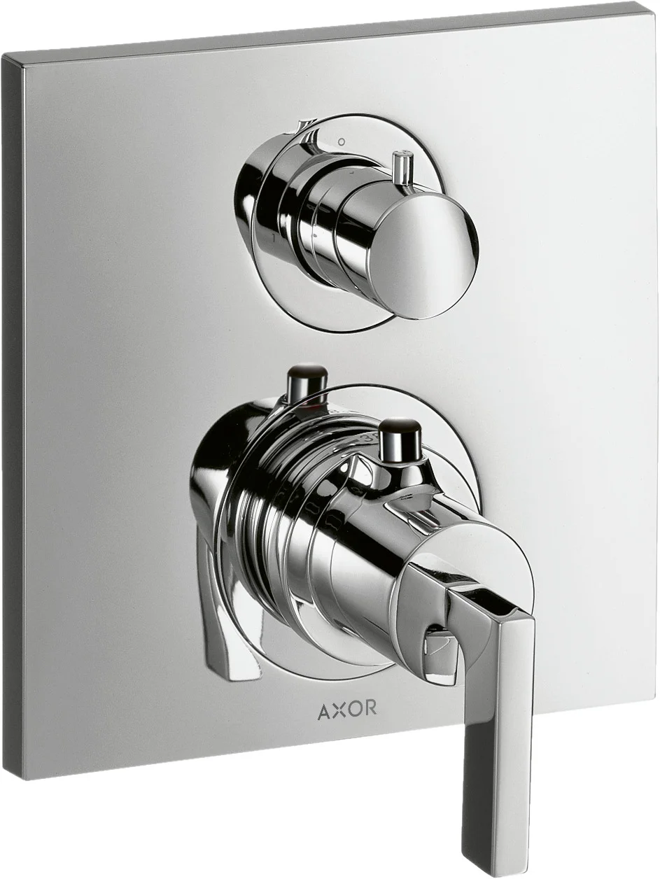 Hansgrohe AXOR Citterio Thermostat Unterputz mit Ab- und Umstellventil, Chrom, 2 Verbraucher, max. Durchflussmenge 29 l/min bei 3 bar, einstellbare Temperaturbegrenzung, Schalldämpfer, Anschlussart Grundkörper