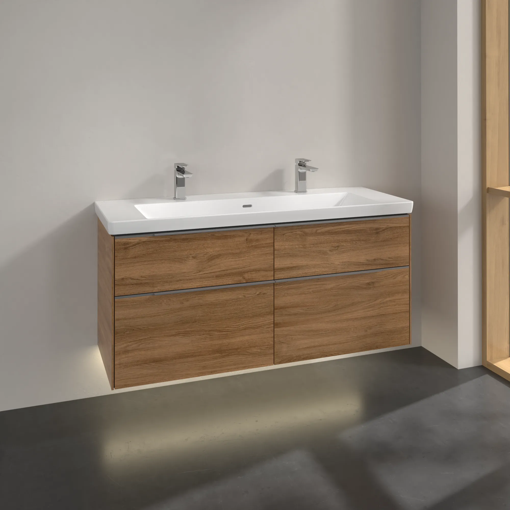 Villeroy & Boch Waschtischunterschrank „Subway 3.0“ für Schrankwaschtisch 1272 × 576 × 478 mm Kansas Oak, für Becken mittig