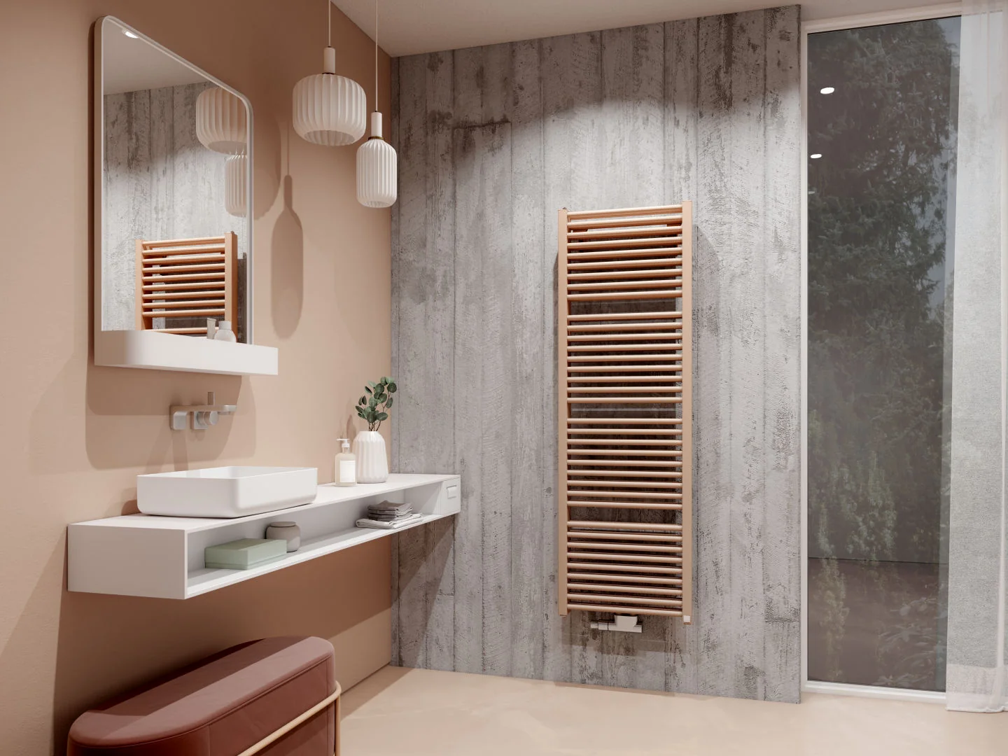 Kermi Design-Heizkörper „Duett®“ 63,4 × 179,6 cm in Weiß (RAL 9016)