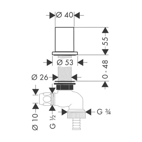Hansgrohe Axor Ventile ohne, Küchen-Geräteabsperrventil Chrom