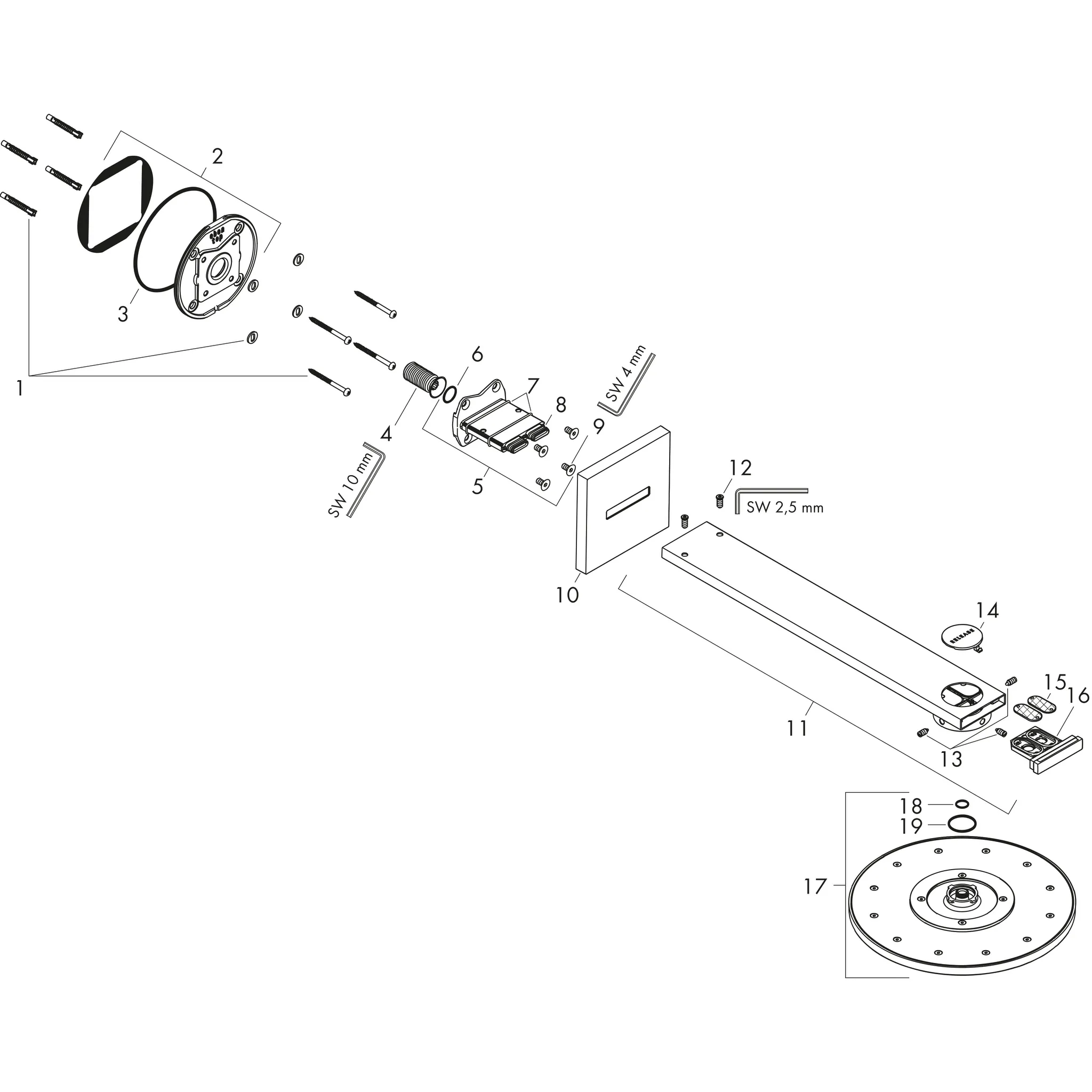 Hansgrohe AXOR ShowerSolutions Kopfbrause 300 1jet, Mattschwarz Hansgrohe AXOR ShowerSolutions Kopfbrause 300 1jet, Mattschwarz