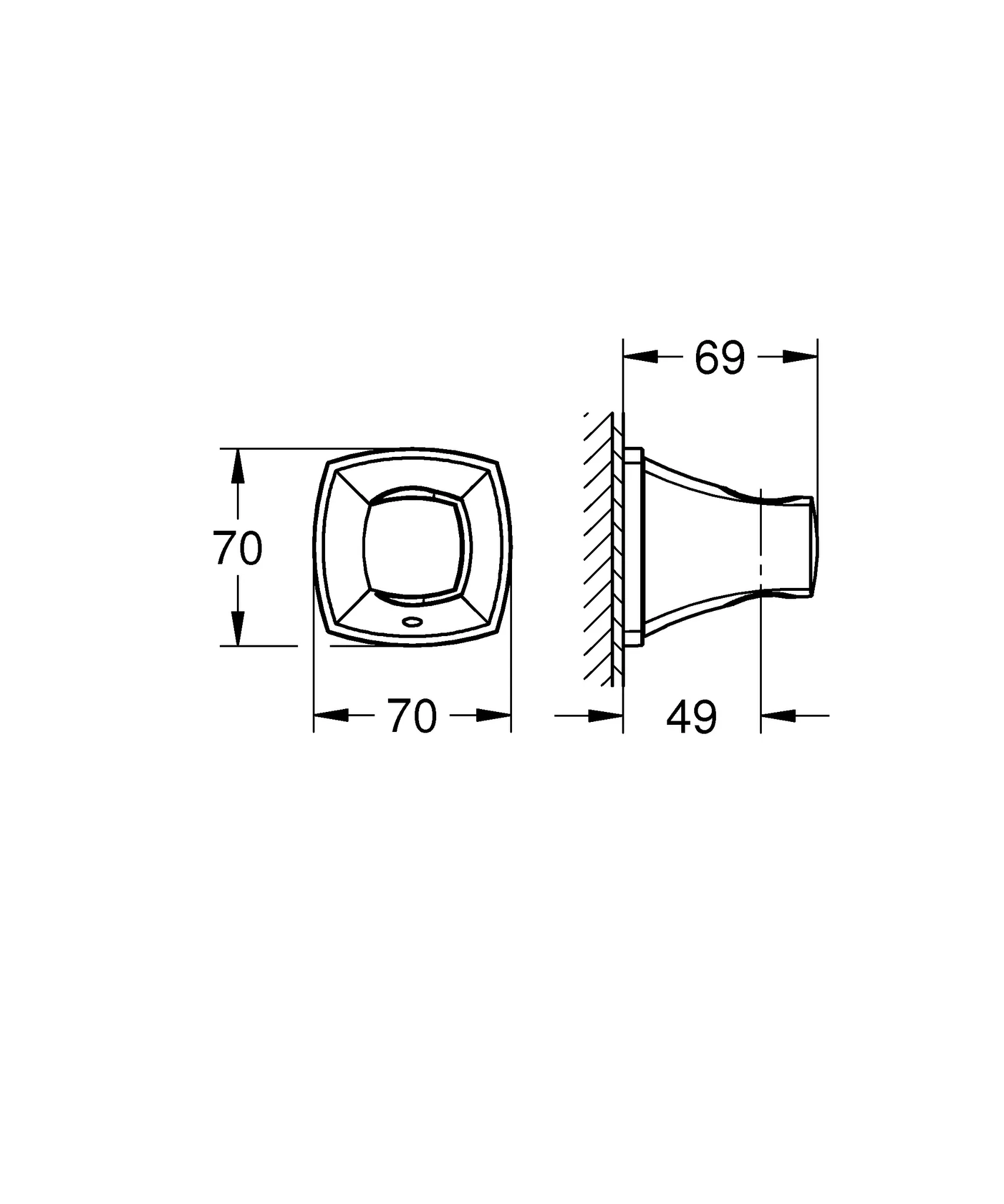 Grohe Grandera Wandbrausehalter 26896, chrom/gold Grohe Grandera Wandbrausehalter 26896, chrom/gold