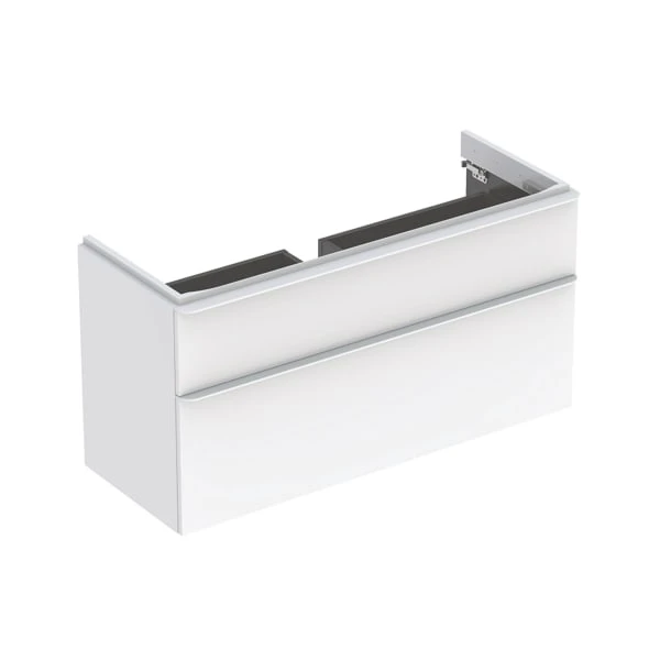 Smyle Square Unterschrank für Waschtisch, mit zwei Schubladen: 118.4x61.7x47cm, weiß