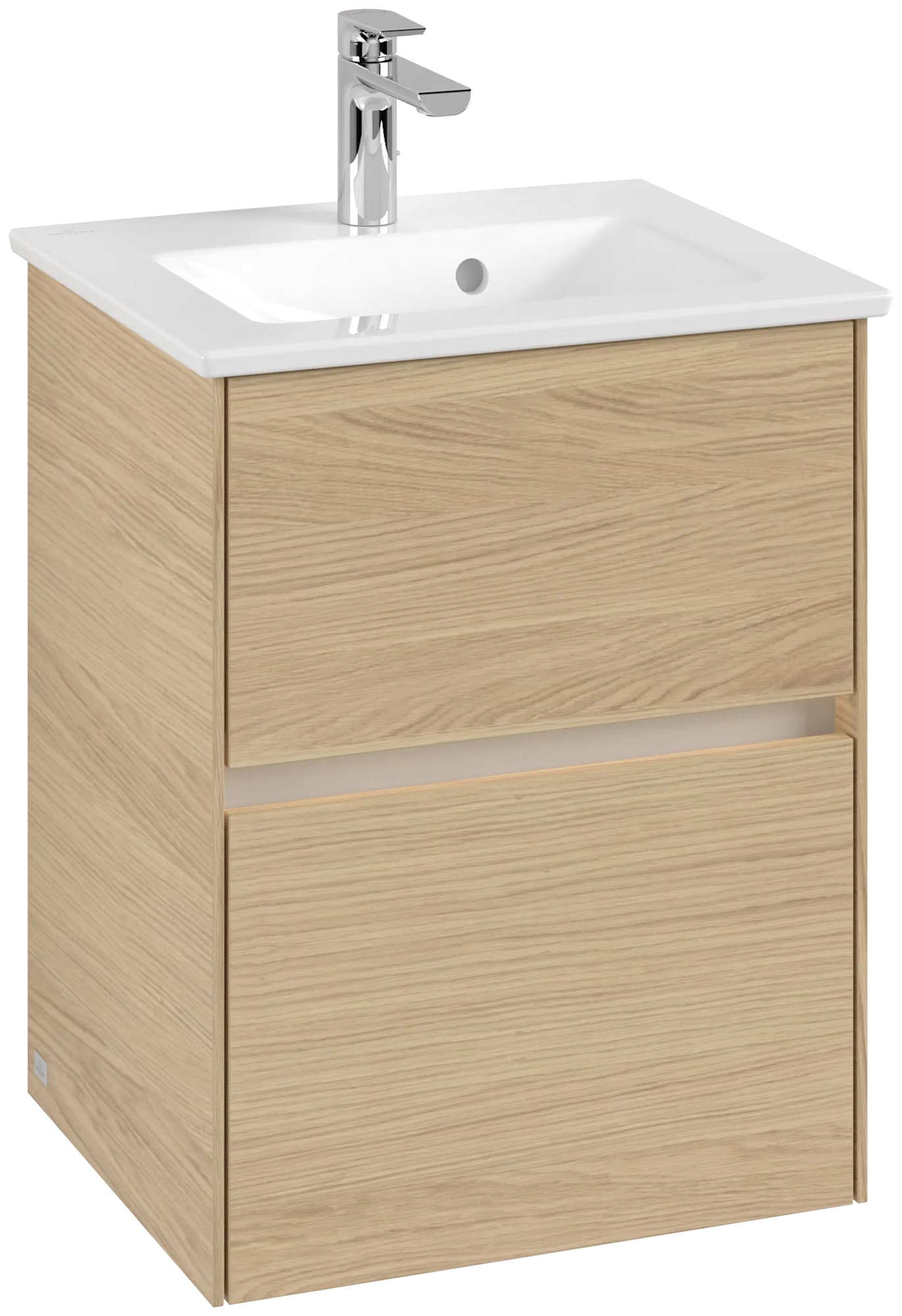 Villeroy & Boch Waschtischunterschrank „Collaro“ 472 × 610 × 404 mm Nordic Oak, mit Beleuchtung, für Becken mittig
