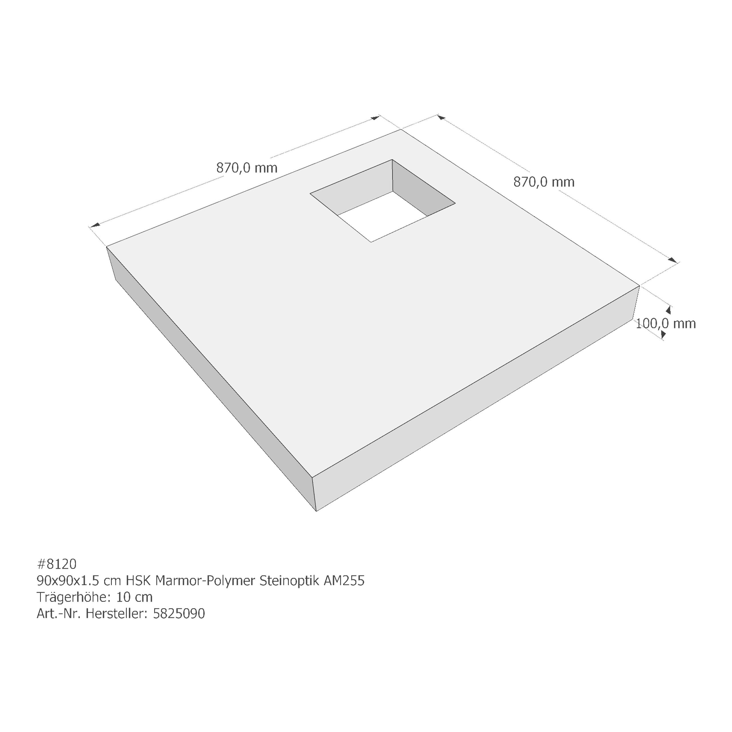 Duschwannenträger für HSK Marmor-Polymer Steinoptik 90 × 90 × 1,5 cm Duschwannenträger für HSK Marmor-Polymer Steinoptik 90 × 90 × 1,5 cm