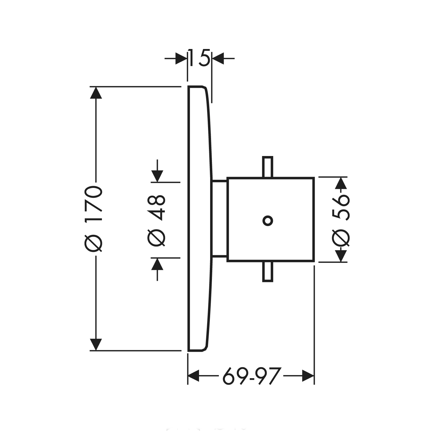 Thermostatmischer Unterputz Axor Starck Fertigset chrom