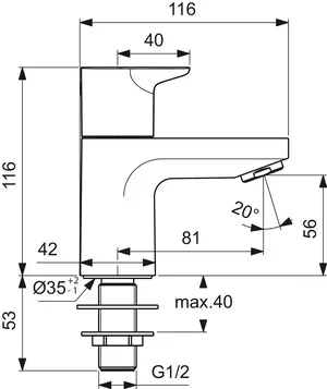 Ideal Standard Standventil Ceraplan Chrom BD284AA Ideal Standard Standventil Ceraplan Chrom BD284AA