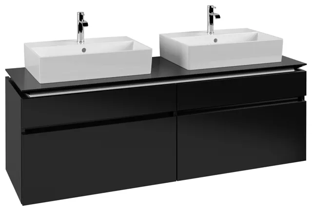 Villeroy & Boch Waschtischunterschrank „Legato“ für Schrankwaschtisch 1600 × 550 × 500 mm Black Matt Lacquer, für links und rechts
