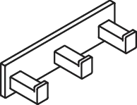 Hakenleiste Sys 900 Q, plvb, 3 Haken weiß tiefmatt Hakenleiste Sys 900 Q, plvb, 3 Haken weiß tiefmatt