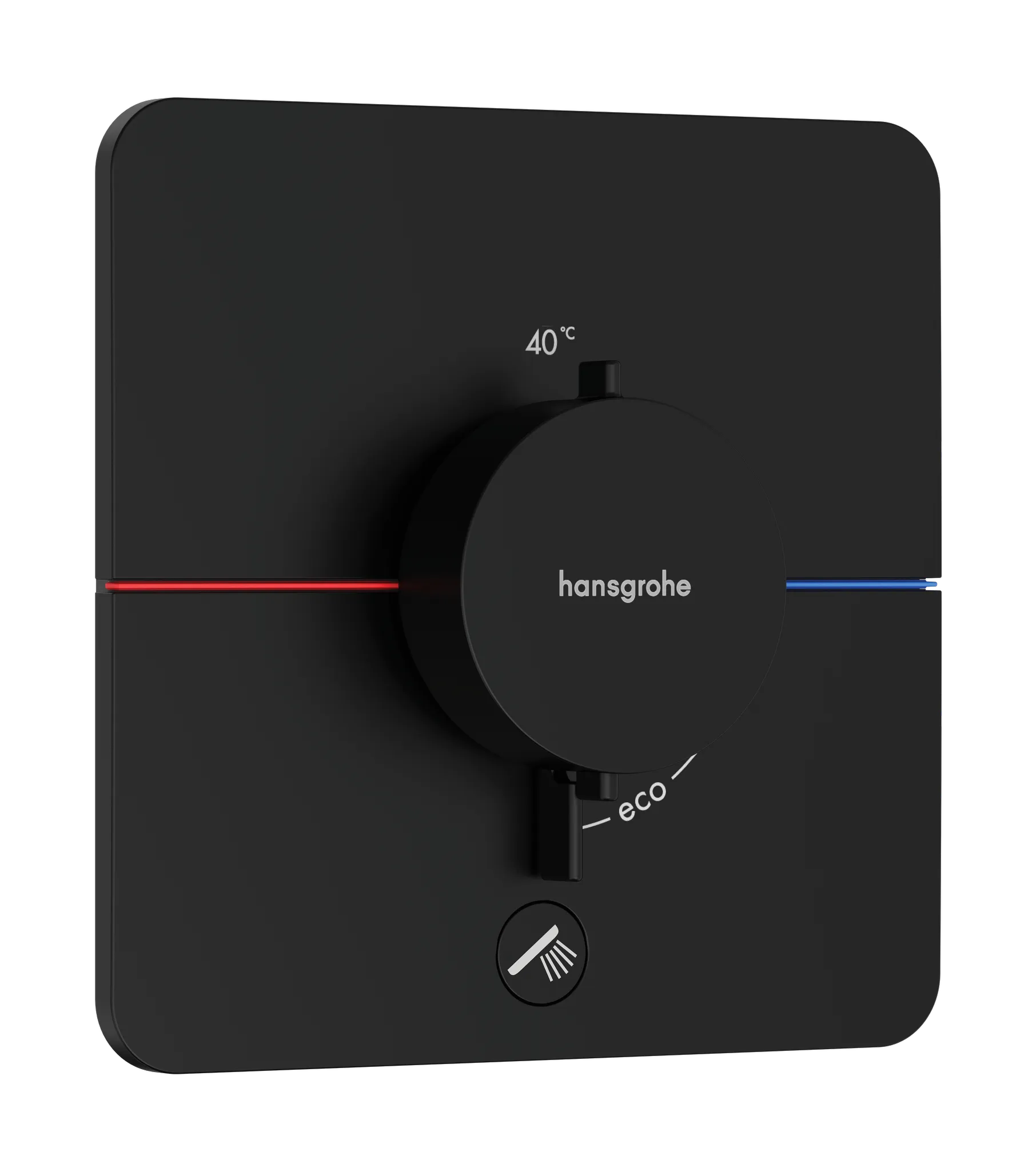 ShowerSelect Comfort Q Thermostat Unterputz für 1 Verbraucher und einen zusätzlichen Abgang Chrom Farbe: Mattschwarz ShowerSelect Comfort Q Thermostat Unterputz für 1 Verbraucher und einen zusätzlichen Abgang Chrom Farbe: Mattschwarz