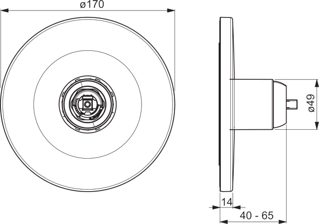 HA Fertigmontageset für Brausebatterie HANSAVAROX PRO 4055 Rosette rund Chrom