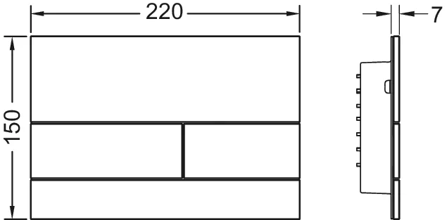 square II WC-Betätigungsplatte Zweimengentechnik, Glas schw. satiniert square II WC-Betätigungsplatte Zweimengentechnik, Glas schw. satiniert