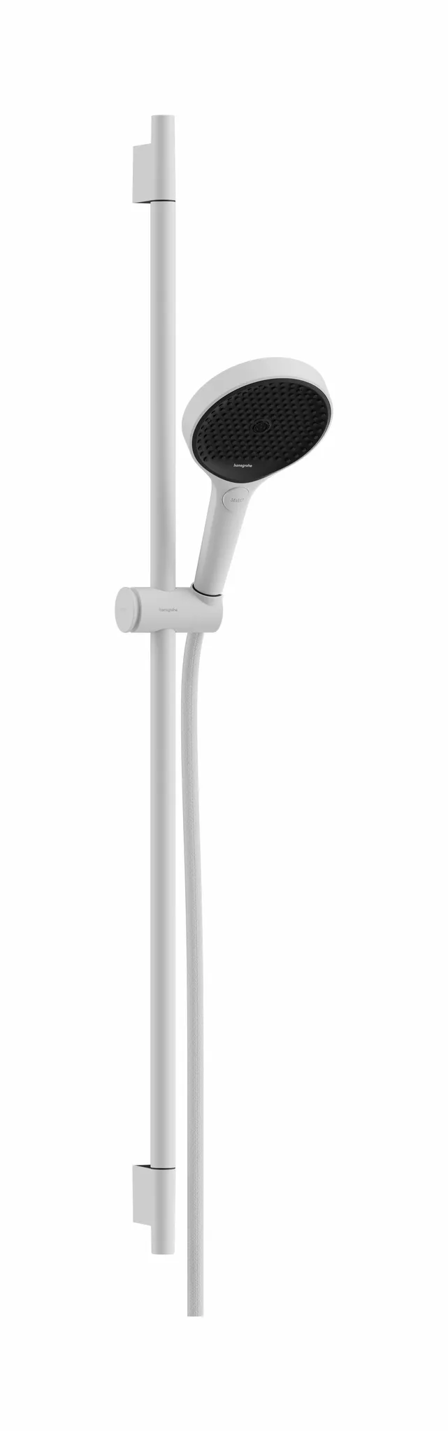 Hansgrohe Rainfinity Brauseset 130 3jet mit Unica S Puro Push-Schieber, graphitfarbener Strahlscheibe und Designflex Textilbrauseschlauch, 915 mm Bohrabstand Hansgrohe Rainfinity Brauseset 130 3jet mit Unica S Puro Push-Schieber, graphitfarbener Strahlscheibe und Designflex Textilbrauseschlauch, 915 mm Bohrabstand