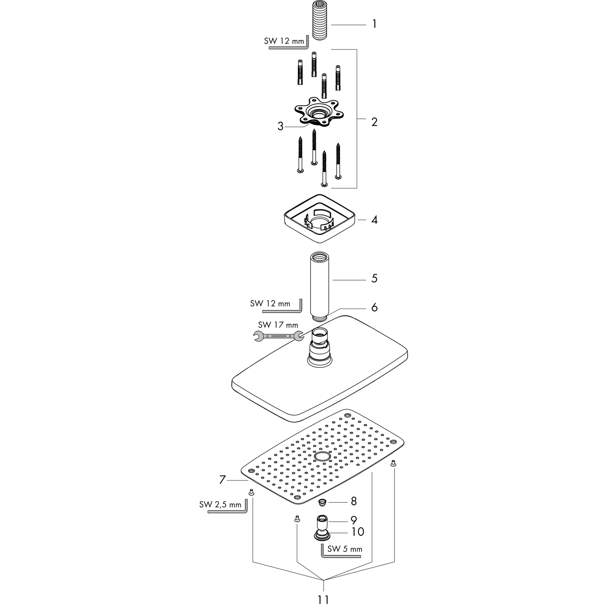 Kopfbrause Raindance E 360 Air 1jet 360mmx190mm für Deckenmontage chrom