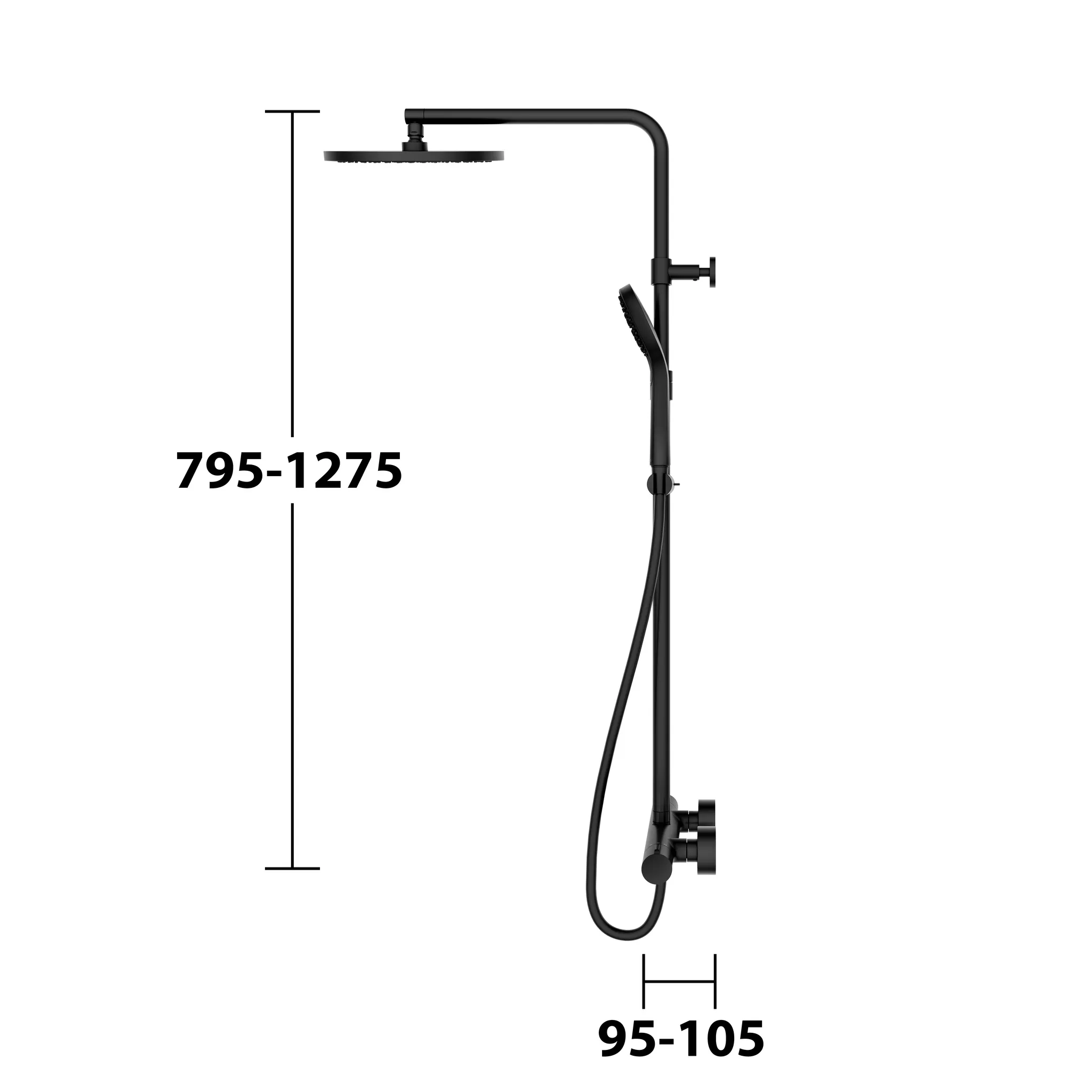 Plan blue 53926372321 Thermostat-Brausemischer mit Kopfbrause / Aufputz schwarz matt Plan blue 53926372321 Thermostat-Brausemischer mit Kopfbrause / Aufputz schwarz matt