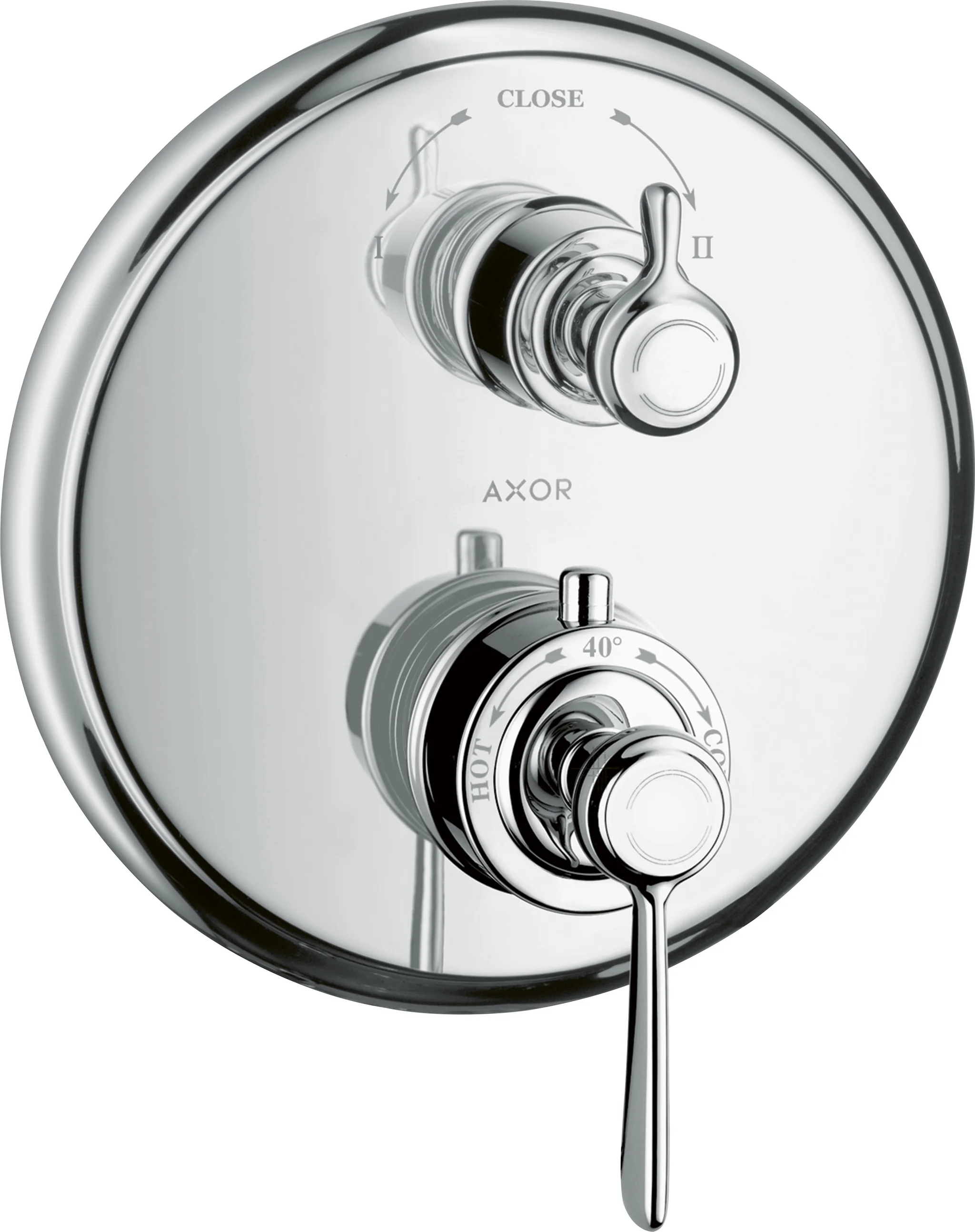 Hansgrohe AXOR Montreux Thermostat Unterputz mit Hebelgriff Chrom, 2 Verbraucher, max. Durchflussmenge 29 l/min, einstellbare Temperaturbegrenzung, Rückflussverhinderer, Schalldämpfer