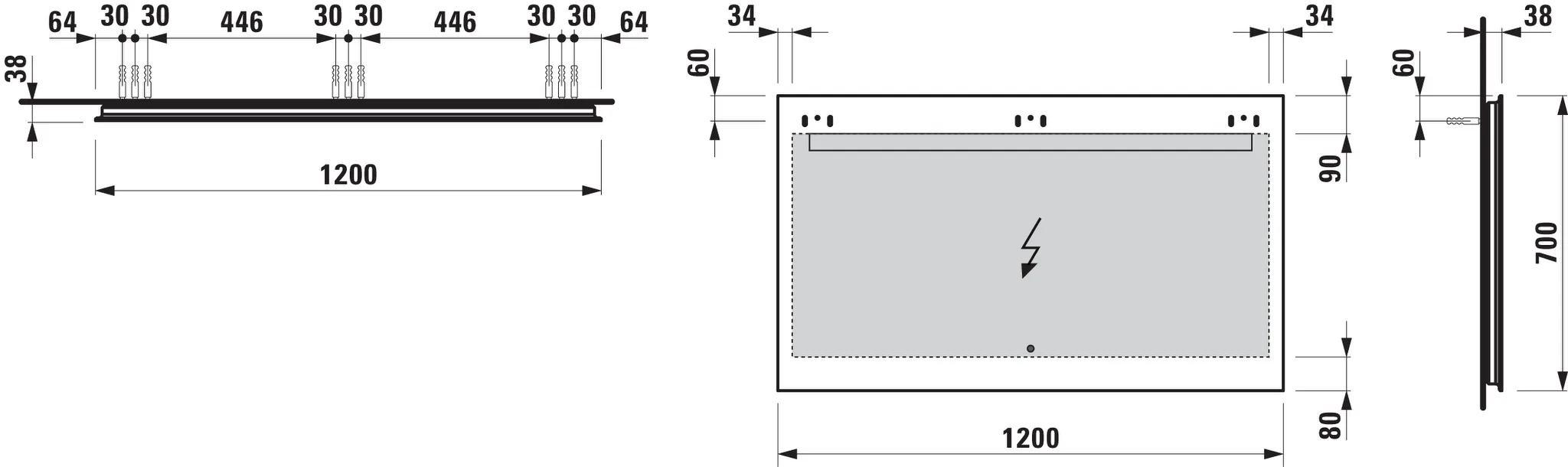 Laufen Spiegel „LEELO“ in Aluminium (glanzeloxiert)