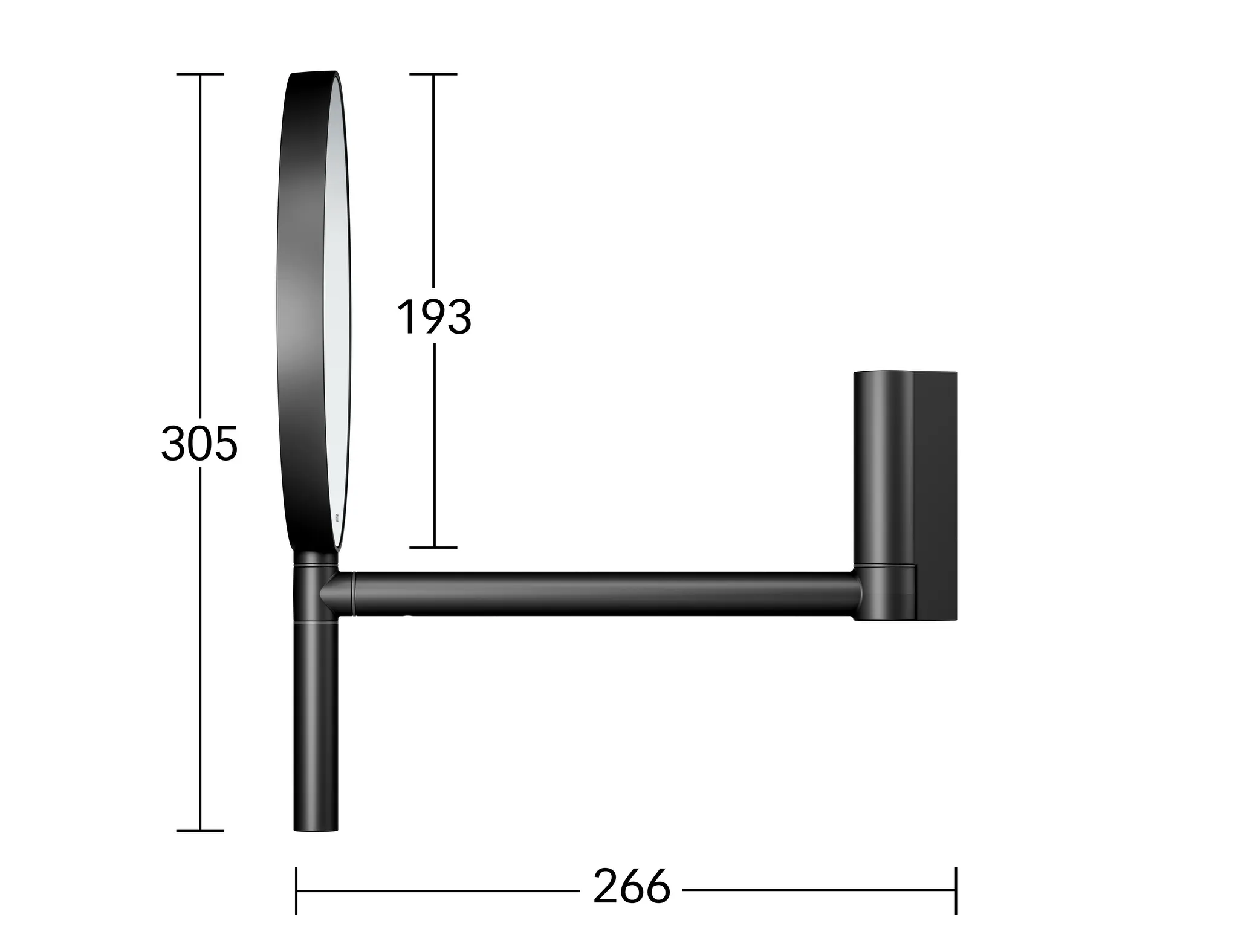 KEUCO Kosmetikspiegel „Plan“ Rund, ohne Beleuchtung in Schwarz, ⌀ 193 mm KEUCO Kosmetikspiegel „Plan“ Rund, ohne Beleuchtung in Schwarz, ⌀ 193 mm
