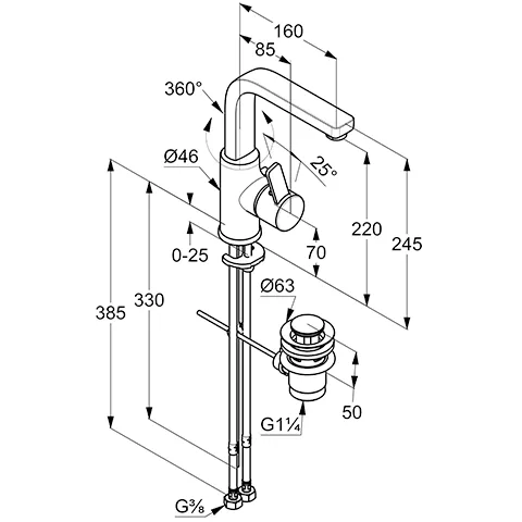 Kludi ZENTA Waschtisch-EHM chrom