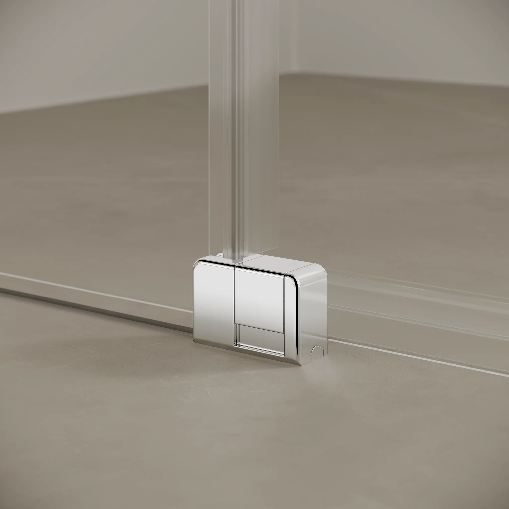 Kermi Duschtür Gleittür 2-teilig bodenfrei mit Festfeld links für Ecke „NICA“ Glas Klar, Profile Silber Hochglanz, BV: 975 - 1000 mm GAK: 970 - 995 mm WE: 985 - 1010 mm H: 1850 mm
