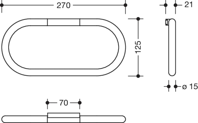 Handtuchring, Edelstahl, PVD beschichtet, Breite 270 mm, Höhe 122 mm, Durchmesser 15 mm, in Farbe CK (Messing glänzend) Handtuchring, Edelstahl, PVD beschichtet, Breite 270 mm, Höhe 122 mm, Durchmesser 15 mm, in Farbe CK (Messing glänzend)