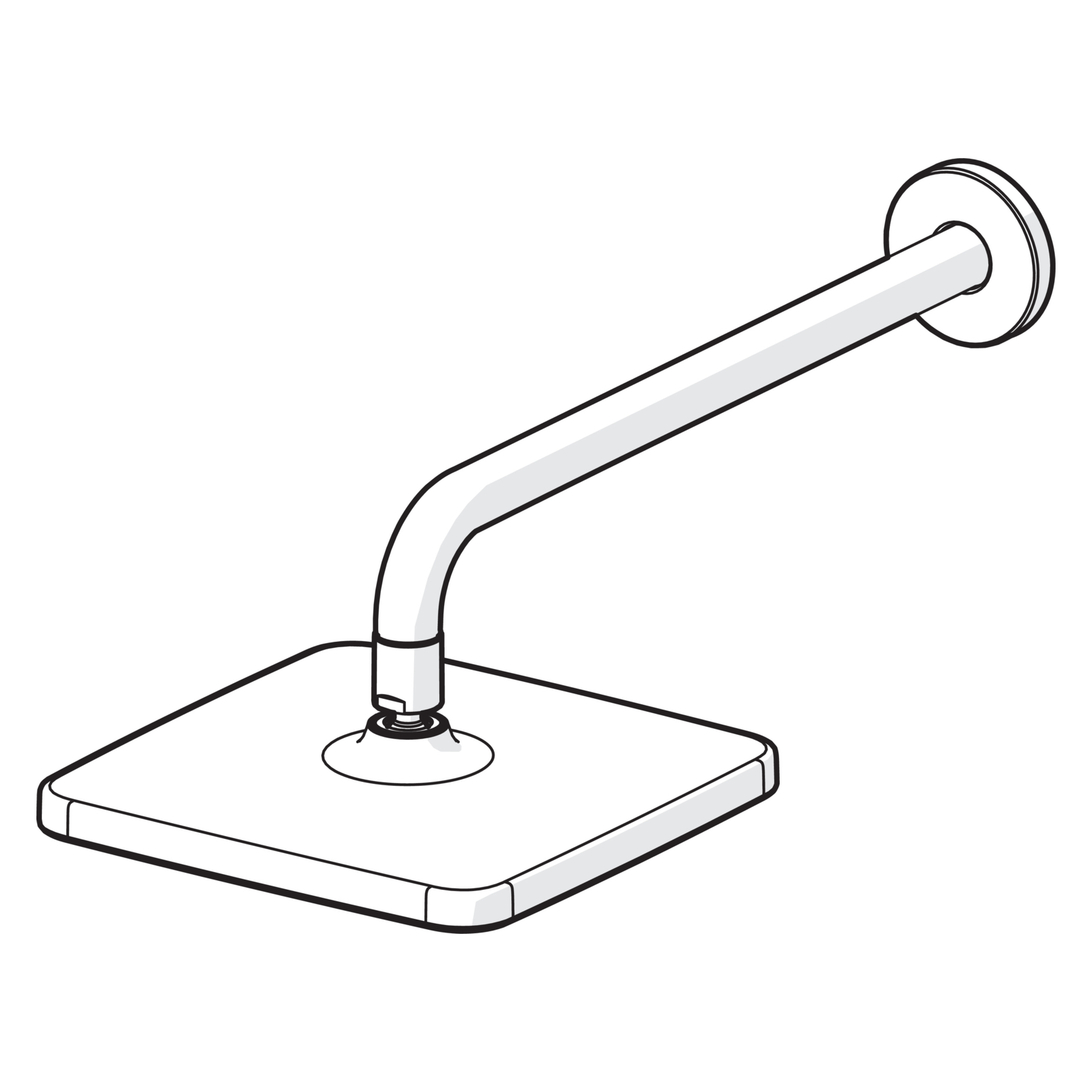 HA Kopfbrause HANSABASICJET Style 4436 1-strahlig 200x200 mm Ausladung 348 mm Chrom