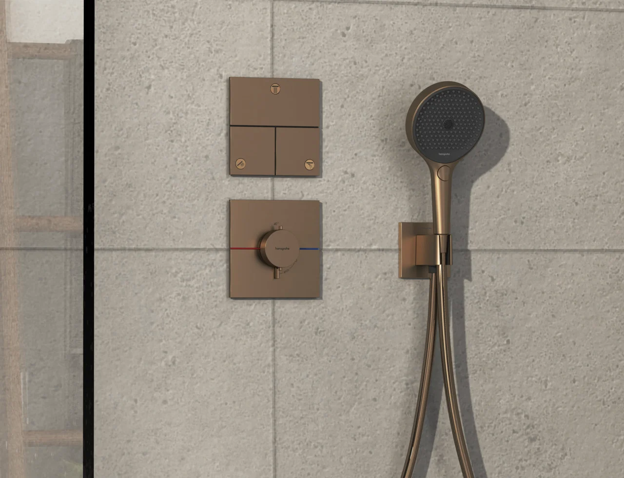 Hansgrohe ShowerSelect Comfort E Ventil Unterputz, Brushed Bronze, 3 Verbraucher, 26 l/min Durchfluss, 1-10 bar Betriebsdruck
