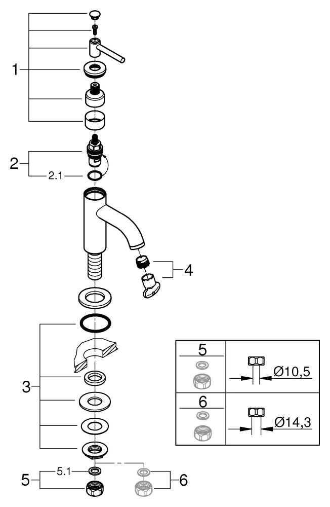 Standventil Atrio 20658, XS-Size, mit Hebelgriff, chrom